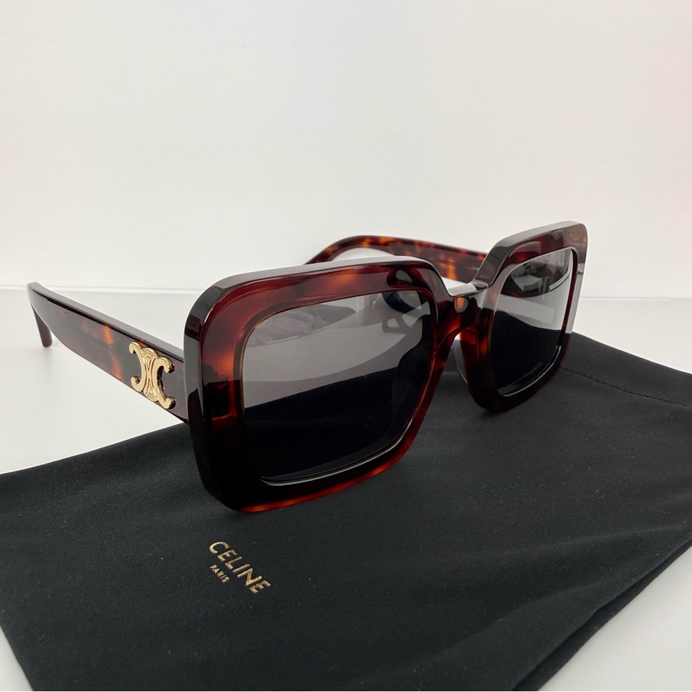 NEW!! Celine brown women Triomphe sunglasses CL40304U 52A Authentic